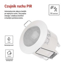 Czujnik ruchu PIR IP20 1200W biały