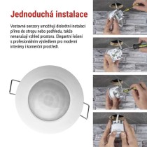 PIR senzor (pohybové čidlo) IP20 1200W, bílý