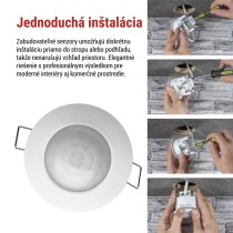 PIR senzor (pohybové čidlo) IP205 1200W, biely