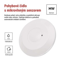 Mikrovlnný senzor (pohybové čidlo) IP20 2000W, bílý