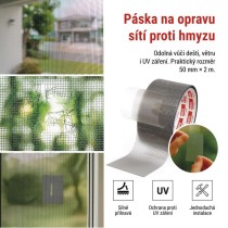 Páska na opravu sítě proti hmyzu 50 mm / 2 m, transparent