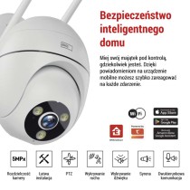 GoSmart Kamera zewnętrzna obrotowa IP-800 WASP z WiFi, biała
