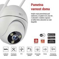 GoSmart Zunanja vrtljiva kamera IP-800 WASP, z WiFi, bela