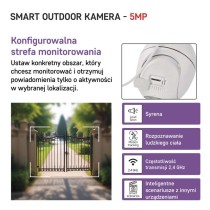 GoSmart Kamera zewnętrzna obrotowa IP-800 WASP z WiFi, biała