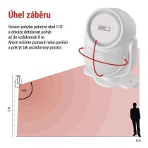 GoSmart alarm IP‑126L GUARDIAN s pohybovým čidlem, 6× dveřní/okenní senzor, WiFi