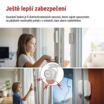 GoSmart alarm IP‑126L GUARDIAN s pohybovým čidlem, 6× dveřní/okenní senzor, WiFi
