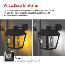 Kerti fali lámpa ADENIA, 18 x 15 x 24,5 cm, 1 x E27, 15 W