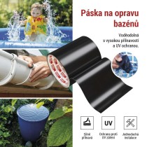 Opravná lepící páska na bazény, 1 m × 100 mm, černá