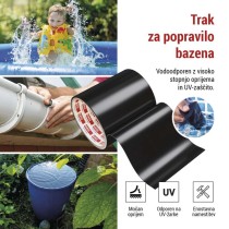 Lepilni trak za popravilo bazenov, 1 m × 100 mm, črn