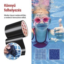 Javító ragasztószalag úszómedencékhez, 1 m × 100 mm, fekete