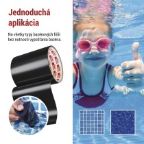 Opravná lepiaca páska na bazény, 1 m × 100 mm, čierna