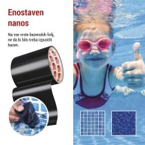 Lepilni trak za popravilo bazenov, 1 m × 100 mm, črn