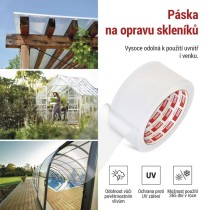 Opravná lepící páska na polykarbonát a sklo, 25 m × 50 mm, průhledná