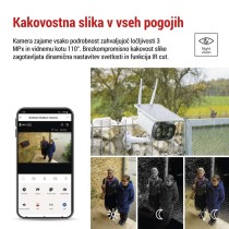 GoSmart Zunanja vrtljiva baterijska kamera IP-600 EYE z WiFi in solarnim panelom