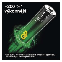 Alkalická baterie GP Ultra Plus AAA (LR03), 4 ks