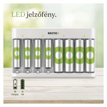 GP Akkumulátor töltő Eco E821 + 4× AA 2100 + 4× AAA 850