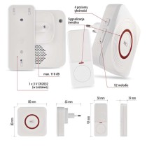 GoSmart Dzwonek bezprzewodowy z WiFi, biały