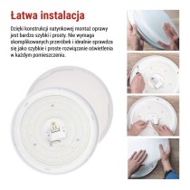 Oprawa sufitowa LED TIVI, okrągła biała 19W, IP44, neutralna biel