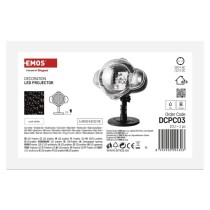 LED dekoratívny projektor – padajúce vločky, vonkajší aj vnútorný, biela