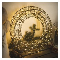 LED vianočný veniec – 480 LED, vonkajší aj vnútorný, teplá biela