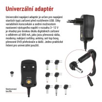 Univerzální pulzní napájecí zdroj 600 mA s hřebínkem