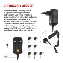 Univerzálny pulzný napájací zdroj 600 mA s hrebienkom