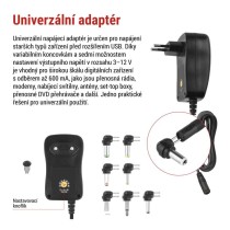 Univerzální pulzní USB napájecí zdroj 1000 mA s hřebínkem