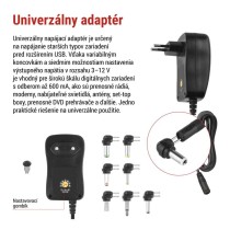 Univerzálny pulzný USB napájací zdroj 2250 mA s hrebienkom