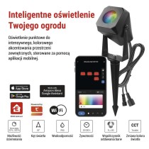 GoSmart Oświetlenie punktowe LED RGB IC + CCT, IP65, zestaw rozszerzający 1 szt., WiFi