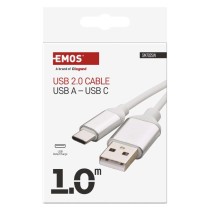 Nabíjací a dátový kábel USB-A 2.0 / USB-C 2.0, 1 m, biely