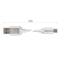 Nabíjací a dátový kábel USB-A 2.0 / USB-C 2.0, 1 m, biely