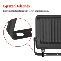 LED reflektor GLARO 50W, fekete, IP65, 5000 lm, természetes fehér