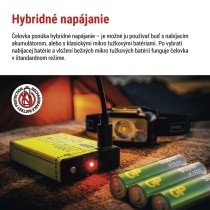 LED nabíjacia čelovka P3546, 550 lm, Li-Pol 1000 mAh / 3× AAA