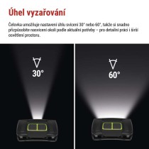 LED nabíjecí čelovka P3546, 550 lm, 110 m, Li-Pol 1000 mAh / 3× AAA