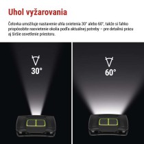 LED nabíjacia čelovka P3546, 550 lm, Li-Pol 1000 mAh / 3× AAA
