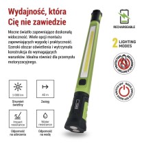 Latarka warsztatowa COB LED, 1000 lm, 2600 mAh, ładowalna