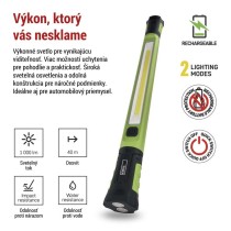 Nabíjacie prac. svietidlo COB LED P4545, 1000 lm, 2600 mAh