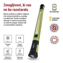 COB LED polnilna svetilka P4545, 1000 lm, 2600 mAh
