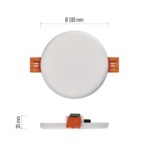LED panel VIXXO 100mm, kruhový vstavaný biely, 7,5W neut. biela, IP65