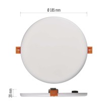 LED panel VIXXO 185mm, kruhový vstavaný biely, 19W neutr. b., IP65