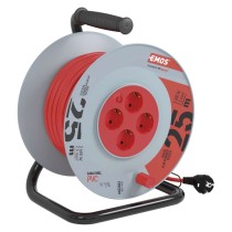 Kábeldob 25 m / 4 aljzat / fekete / PVC / 230 V / 2,5 mm2