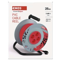 Kábeldob 25 m / 4 aljzat / fekete / PVC / 230 V / 2,5 mm2