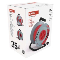 Kábeldob 25 m / 4 aljzat / fekete / PVC / 230 V / 2,5 mm2