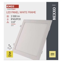 Panel LED wpuszczany NEXXO, kwadrat, biały, 24W, ciepła biel