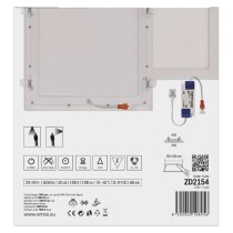 Panel LED wpuszczany NEXXO, kwadrat, biały, 24W, ciepła biel