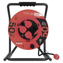 Kültéri kábeldob 50 m / 4 aljzat / fekete / gumi / 230 V / 2,5 mm2