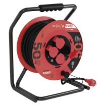 Kültéri kábeldob 50 m / 4 aljzat / fekete / gumi / 230 V / 2,5 mm2