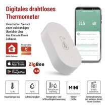 GoSmart Digitales Thermometer mit Hygrometer, Funk-Sensor, ZigBee EGS0102