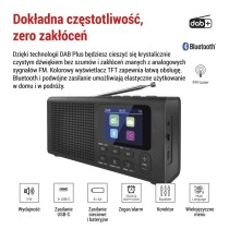 Przenośne radio z Bluetooth, DAB / DAB+ / FM, czarne