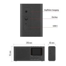 Tragbares Radio mit Bluetooth, DAB / DAB+ / FM, schwarz